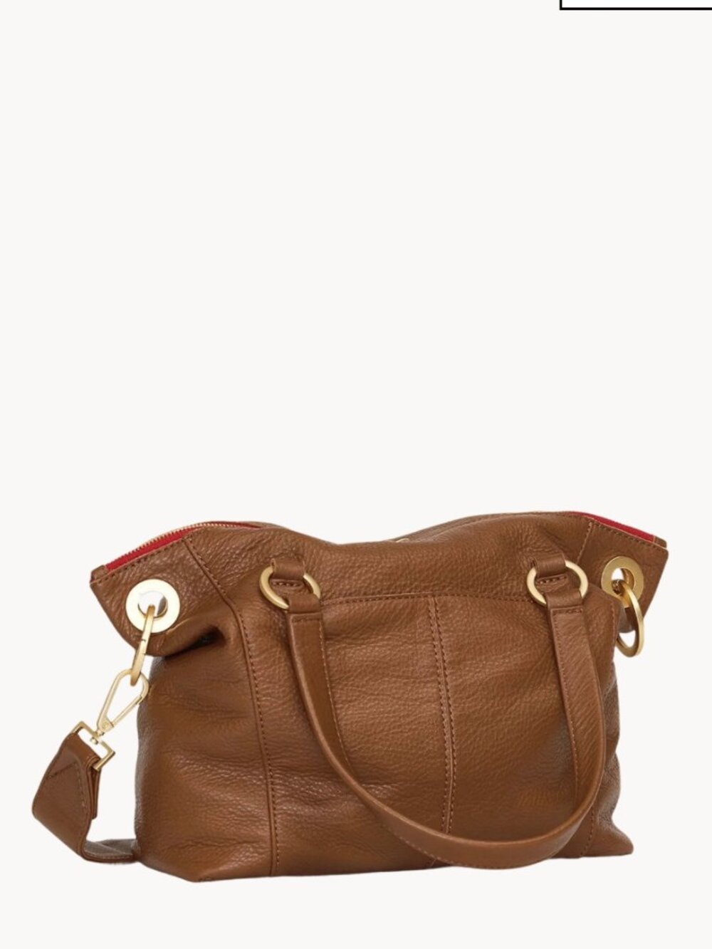 Hammitt Daniel Medium Leather Crossbody Satchel Bag in Mahogany Pebble - Picture 3 of 13